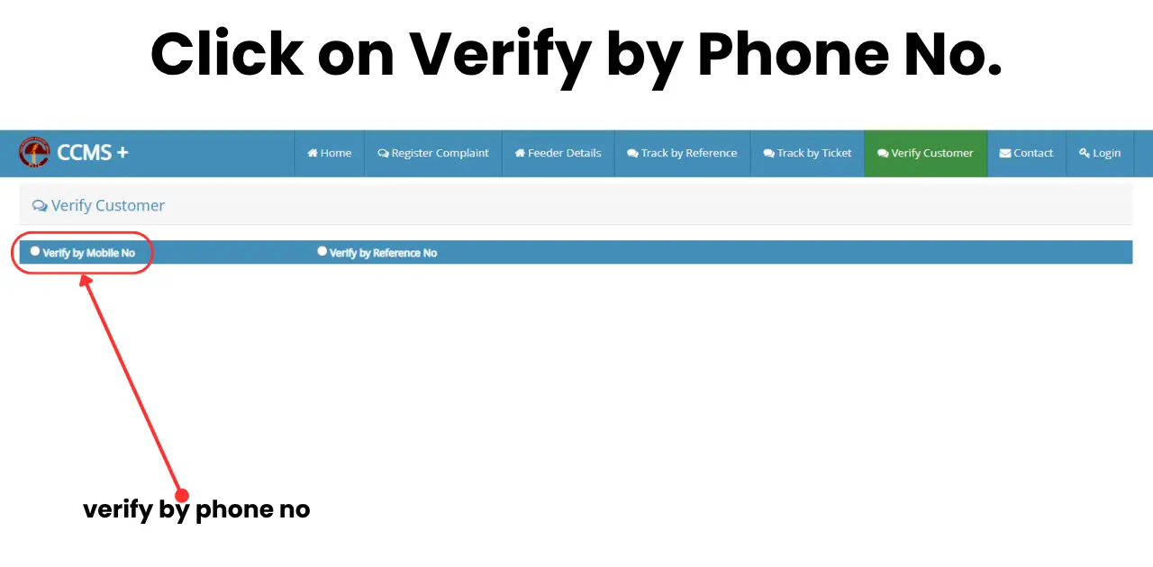 Click on verify by number