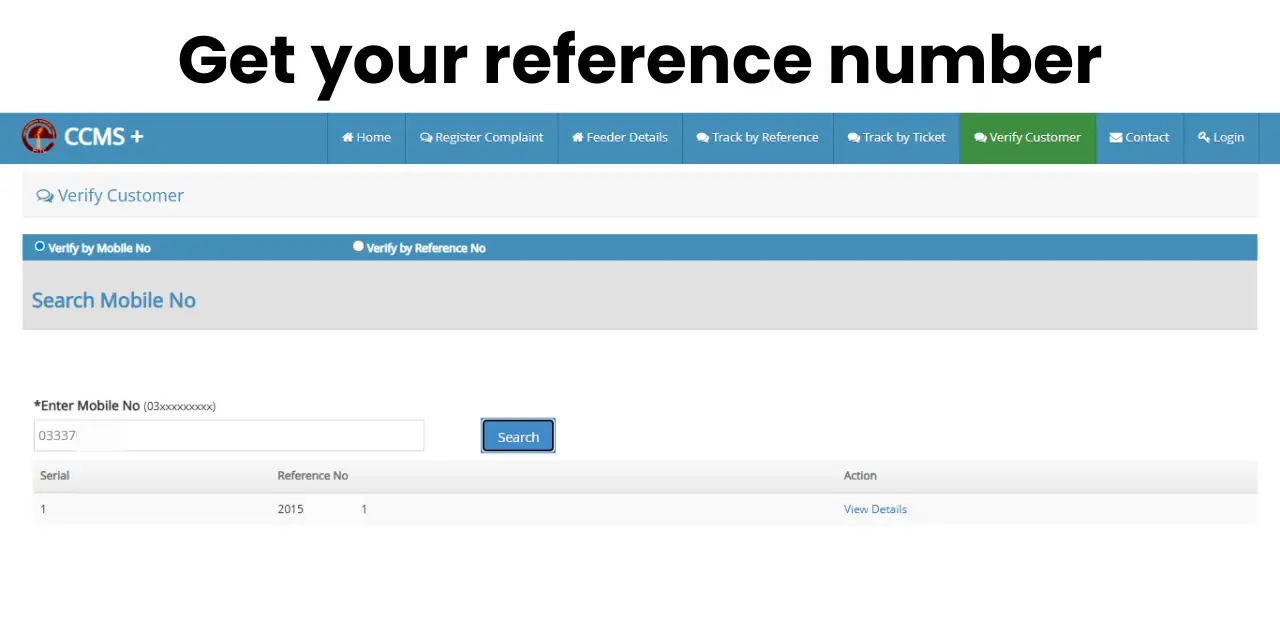 Get your mepco refrence number